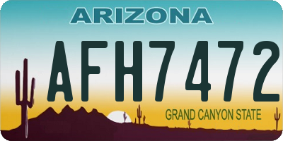 AZ license plate AFH7472