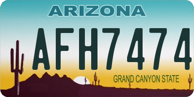 AZ license plate AFH7474