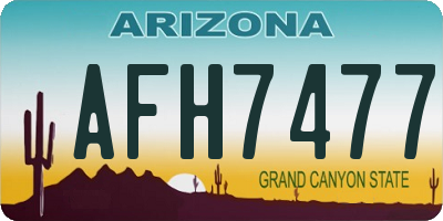 AZ license plate AFH7477