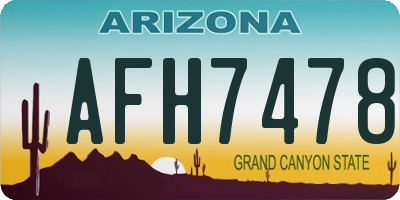 AZ license plate AFH7478