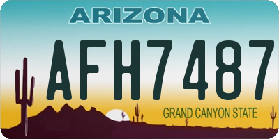 AZ license plate AFH7487