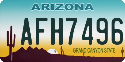 AZ license plate AFH7496