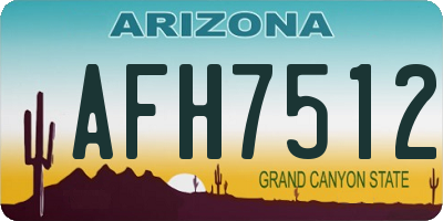 AZ license plate AFH7512