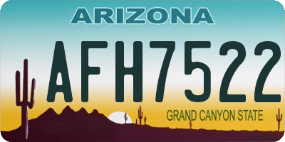 AZ license plate AFH7522