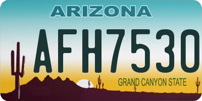 AZ license plate AFH7530