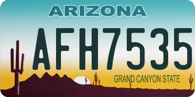 AZ license plate AFH7535
