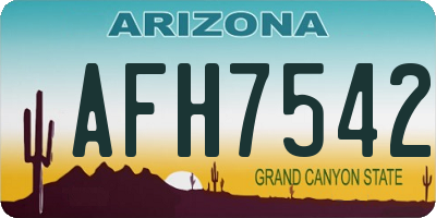 AZ license plate AFH7542