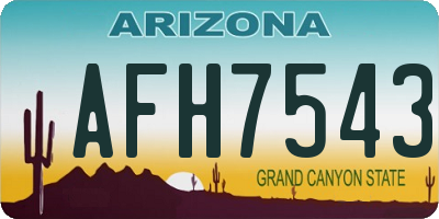 AZ license plate AFH7543