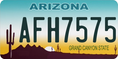 AZ license plate AFH7575