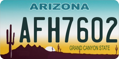 AZ license plate AFH7602