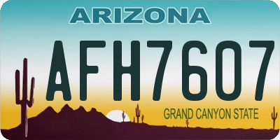 AZ license plate AFH7607
