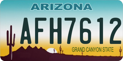 AZ license plate AFH7612