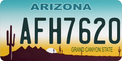 AZ license plate AFH7620