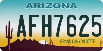 AZ license plate AFH7625