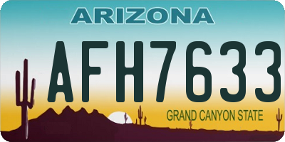 AZ license plate AFH7633