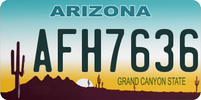 AZ license plate AFH7636