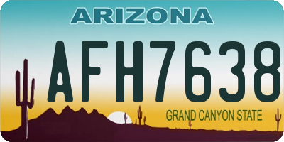 AZ license plate AFH7638