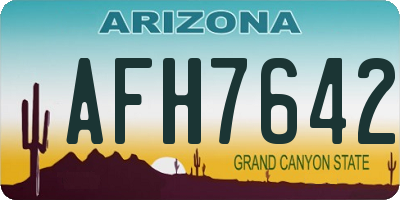 AZ license plate AFH7642
