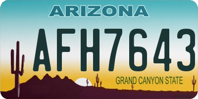 AZ license plate AFH7643
