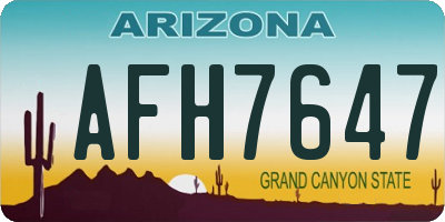 AZ license plate AFH7647