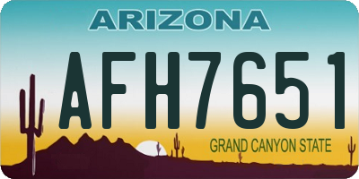 AZ license plate AFH7651