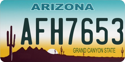 AZ license plate AFH7653