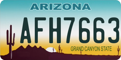 AZ license plate AFH7663