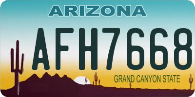 AZ license plate AFH7668
