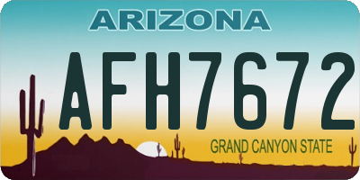 AZ license plate AFH7672