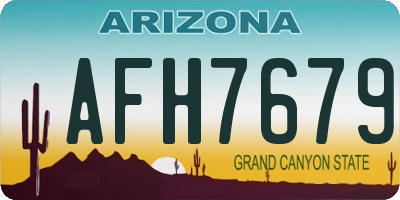 AZ license plate AFH7679