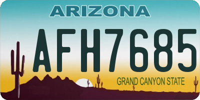 AZ license plate AFH7685
