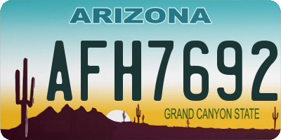 AZ license plate AFH7692