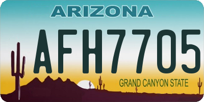 AZ license plate AFH7705