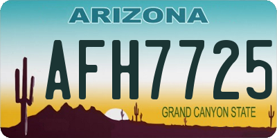 AZ license plate AFH7725