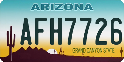 AZ license plate AFH7726