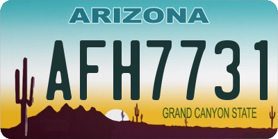 AZ license plate AFH7731