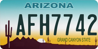 AZ license plate AFH7742