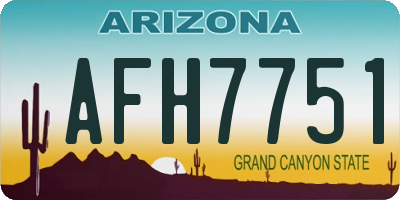 AZ license plate AFH7751