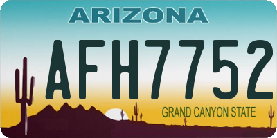 AZ license plate AFH7752