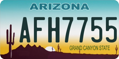 AZ license plate AFH7755