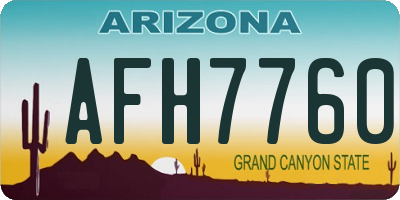 AZ license plate AFH7760