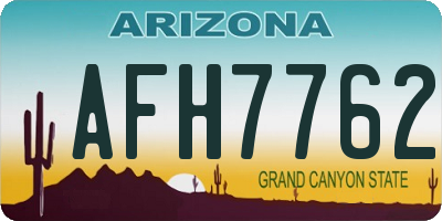 AZ license plate AFH7762