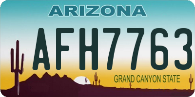 AZ license plate AFH7763