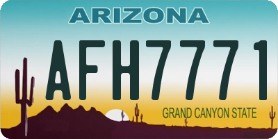 AZ license plate AFH7771