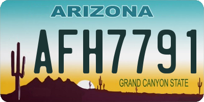 AZ license plate AFH7791