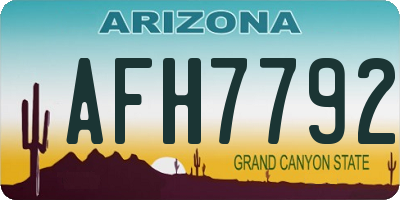 AZ license plate AFH7792
