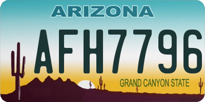 AZ license plate AFH7796