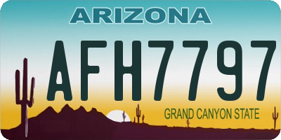 AZ license plate AFH7797