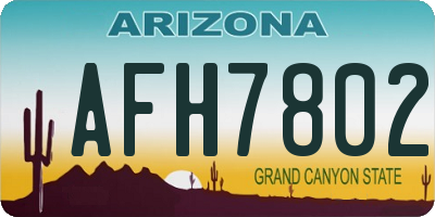 AZ license plate AFH7802
