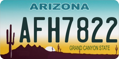 AZ license plate AFH7822